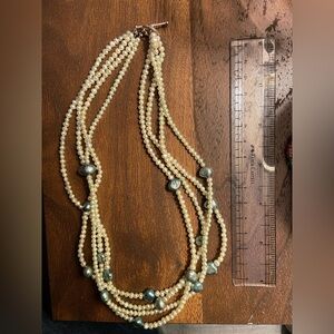 Elegant Multi-Strand Pearl and Blue Pearl Necklace - likely vintage Silpada